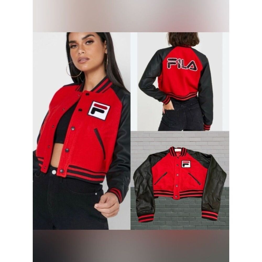 FILA Red and Black Women's Varsity Jacket M